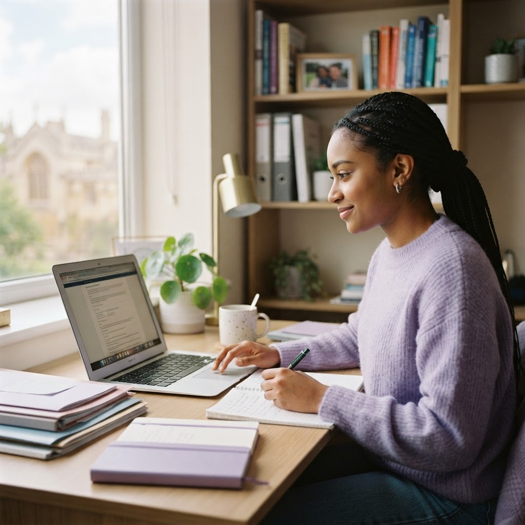 Student studying